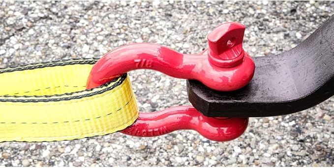 Mytee Products 1-1/2" Anchor Shackle Forged Carbon Steel w/Alloy Screw Pin Load Limit # 17 Tons (34,000 lbs) | Double Rust Protection Heavy Duty D Ring Shackle for Towing, Rigging & Vehicle Recovery