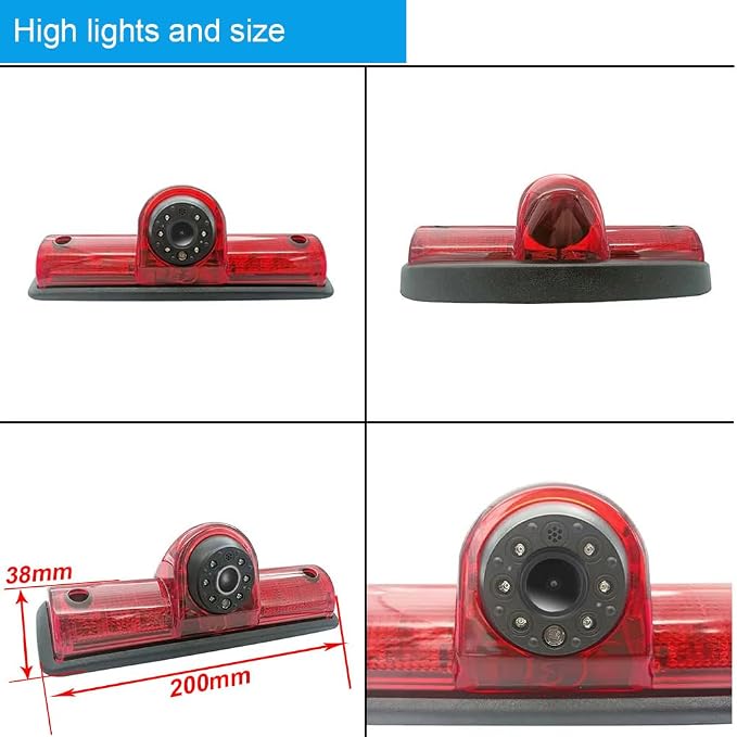 HD 1280 * 720 Pixel 1000 LinesThird Brake Light Backup Camera Top Roof Lamp LED Reverse Parking Camera Replacement for Nissan NV 1500/2500/3500 S SV SL Cargo Vans Transporter 2011-2021