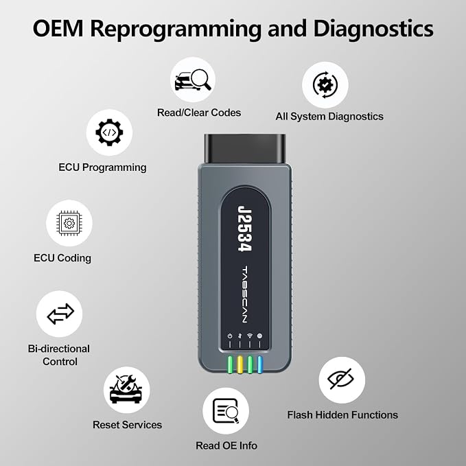 J2534 Pass-Thru Device Fit for Ford Vehicles Diagnostics and Programming, J2534 VCI Reprogramming Tool Support D-PDU/CAN-FD/DoIP for ECU Coding & Programming, Compatible with OE Software