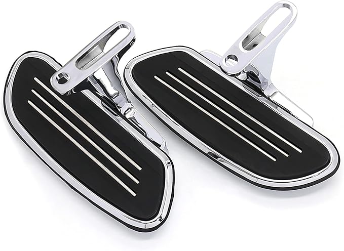 Motorcycle Passenger Floorboard Streamliner Footboard with Mount Bracket Kit Fit for Harley Touring Road Glide Street Glide Road King Electra Glide 1993-2025 (Chrome)