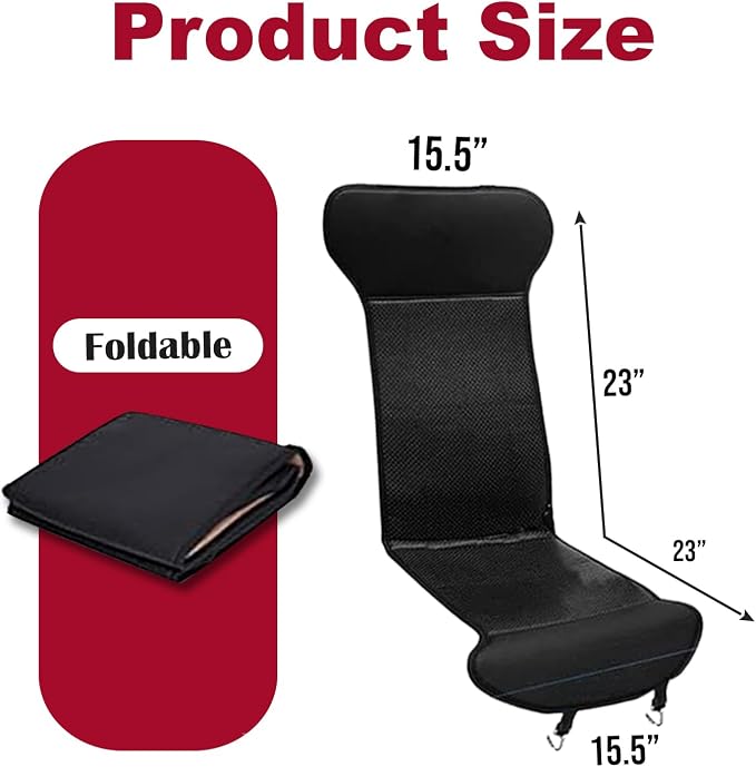 ZONETECH Car Seat Cover Travel Seat Cushion, Universal Classic Black Comfortable Breathable Leather Car Seat Covers