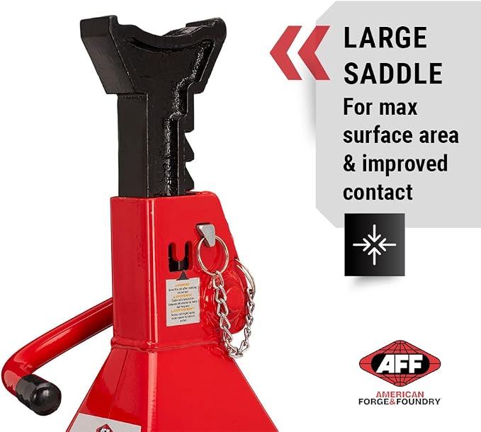 AFF 6 Ton Jack Stand Set - Heavy Duty Ratchet Style Jack Stands - Pair