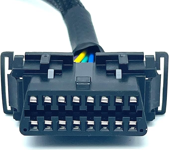 JUTA OBD2 J1962 Female to Open Pigtail Cable Bracket 16PIN OBDII Port Replacement Cable - [1ft/30cm - 5 Pcs]