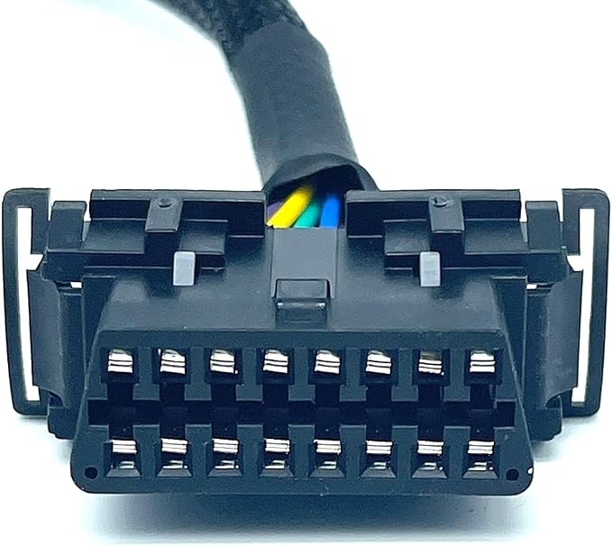 JUTA OBD2 J1962 Female to Open Pigtail Cable Bracket 16PIN OBDII Port Replacement Cable - [1ft/30cm]