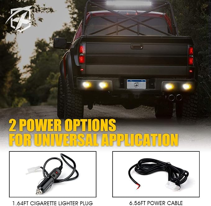Xprite Surface Mount Strobe Lights Kit with Control Panel, Amber White Grill Grille Side Marker Flashing Emergency Warning Light for Trucks Vehicles ATV RV Cars Van 4PCS