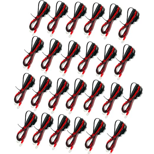 EDS 08100696 27 inch 16 AWG w 10 Amp Fuse & 2 Pin SAE Quick Disconnect Battery Charge Ring Terminal Cable Harness for Cars Trucks Motorcycle ATV RV Boats and More - trickle Charge (25 Pack)