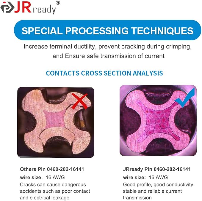 JRready ST6445 Deutsch Solid Pin Kit, Barrel Style Contacts Size 16# 20# Male Female Terminal for DT, DTM, HD Series Connector with Deutsch Pin Extractor Tool