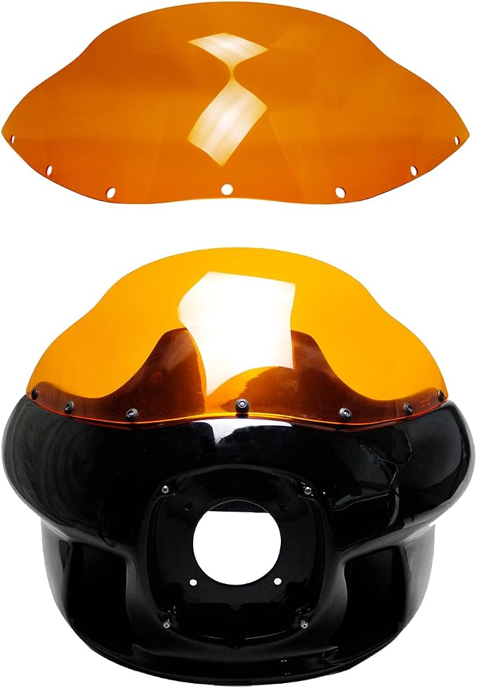 POWERAJAMES PMMA Windshield Windscreen for Harley Davidson Dyna Street Bob Low Rider Sport Glide Road King Wwith FXRT Out Fairing (PMMA Orange)
