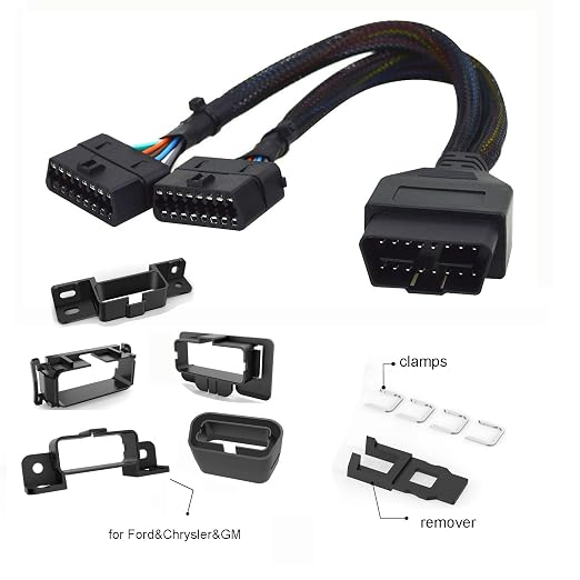 REARMASTER® Harness kit OBD Y Splitter Cable for Ford&Chrysler&GM OBD2 Port,1 Male to 2 Female Extension for GPS Tracker and Automotive Diagnostic Devices