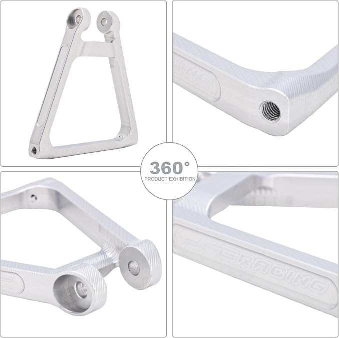 JFG RACING Sur Ron Shock Suspension Linkage & Triangle Link Kit Set for Sur Ron X X160 X260 Electric Dirt Bike, ICE SILVER