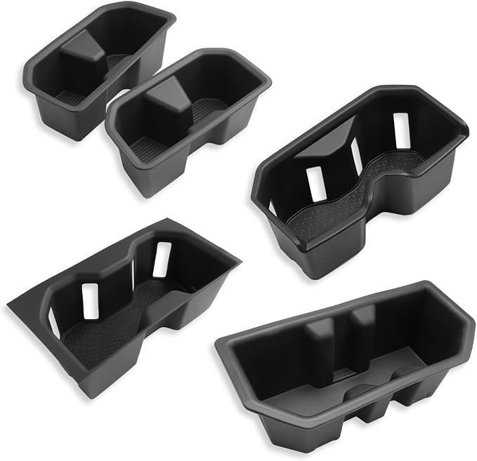for Sequoia 5 Pcs Cup Holder Set 2023-2025 2026 Sequoia(Platinum/1794 Edition/Capstone) Accessories Control Cupholder Insert Durable-7 Seats Trim Only
