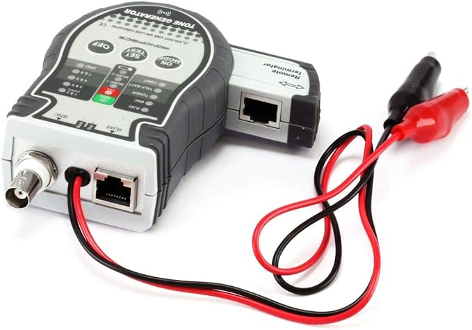 Monoprice Multifunction Tool - RJ-45, BNC, and Speaker Wire Tone Generator, Tracer, Tester, Gray