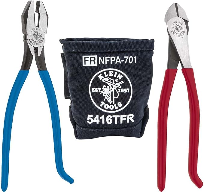 Klein Tools Ironworker's Pliers Kit with Canvas Tool Bag and Cushion Grips (3-Piece)