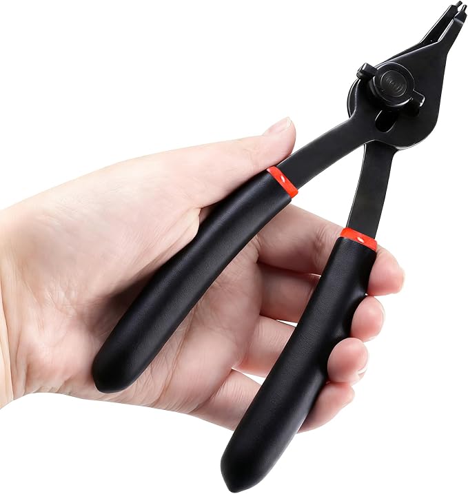12-piece Snap Ring Pliers Kit, Internal/External Circlip Pliers Set, Heavy Duty Straight/Bent Jaw Tips with Carrying Case for C-Clip Ring Remover