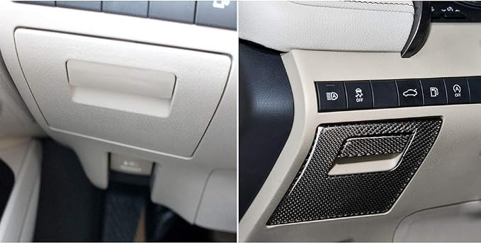 NVCNX Real Premium Carbon Fiber for Toyota Camry Accessories 2018-2024 2019 2020 2021 2022 2023 SE/LE/XSE/XLE/SE Nightshade/L/TRD Gas Hybrid Dash Fuse Box Coin Holder Cover Interior Trim Sticker 2PCs