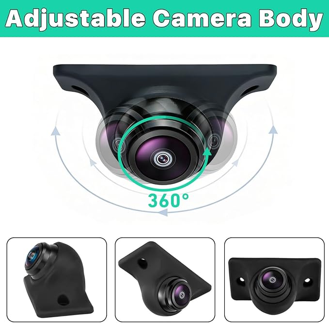 GreenYi AHD Monitor Camera Set, 800x480 HD TFT Monitor + Universal AHD 1080P Rear Front Side View Camera with Trajectory Guideline
