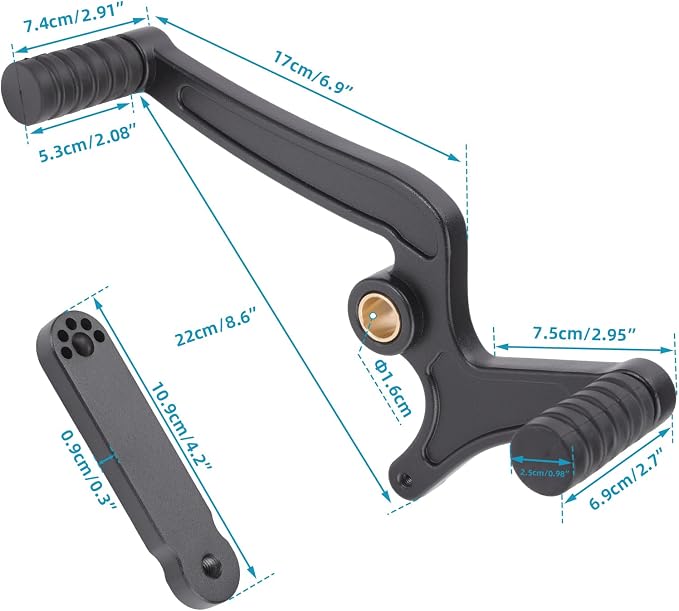 Motorcycle Heel Toe Gear Shift Lever for Indian Scout and Scout Sixty 2015-2024, CNC Aluminum Gear Shifter Lever Pedal, Shift Peg, Black (Black A)
