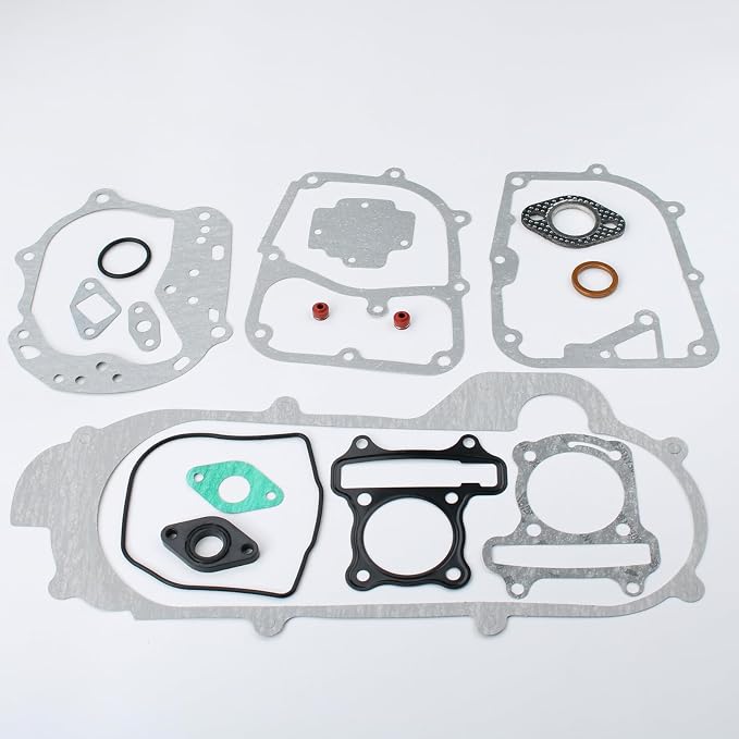 Glixal GY6 100cc 50mm Complete Big Bore Cylinder Rebuild Kit with Performance Big Valve Cylinder Head Assy for 139QMB 139QMA 147QMD Engine Scooter Moped ATV Go-Kart (69mm-18.5/20.5mm Larger Valves)