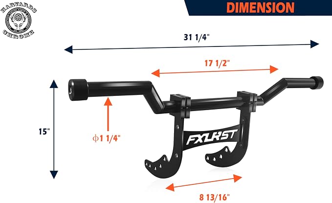 Adjustable Ergonomics 360° Rotating Engine Guard 1-1/4" Heavy Duty Crash Bar for Harley Softail Low Rider/Street Bob/Low Rider S/Low Rider ST 2018-2026 (Engine Guard)