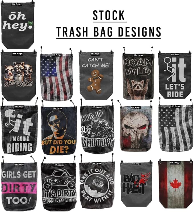 UTV Outdoor Trail Mesh Trash Sack Bag Custom (But Did You Die - Blue)