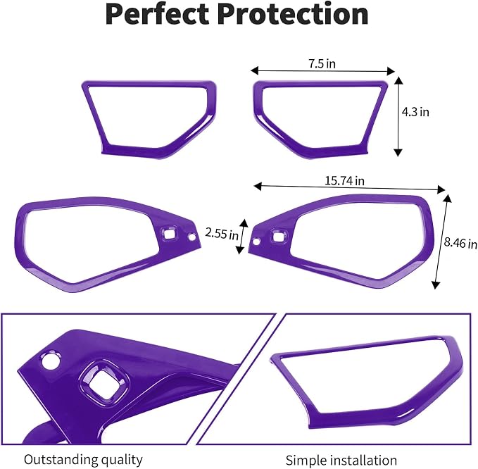 JWWY for Jeep JL Speaker Audio Trim Top & A Pillar Cover Trim for 2024-2025 Jeep Wrangler JL JLU & Gladiator JT Accessories ABS 4PCS Purple