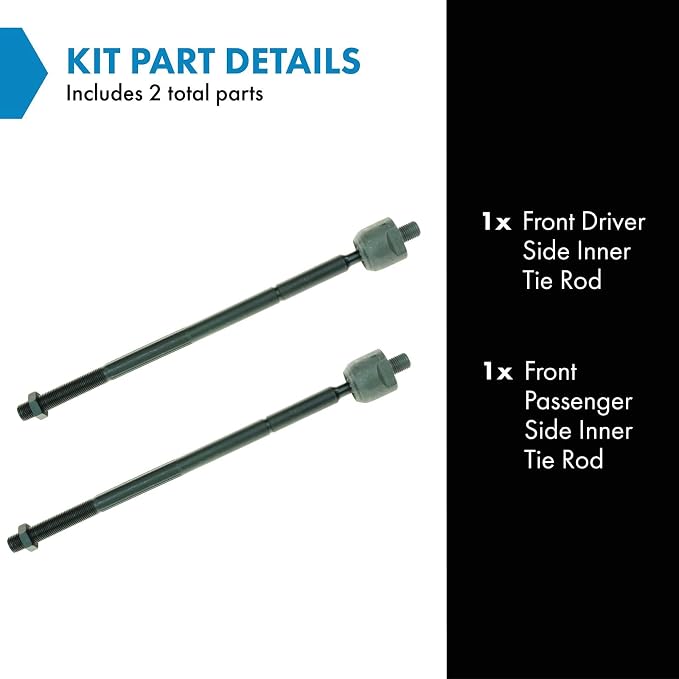 TRQ Front Inner Tie Rod Set 2 Piece Compatible with 1997-1999 Dodge Dakota 99 Durango