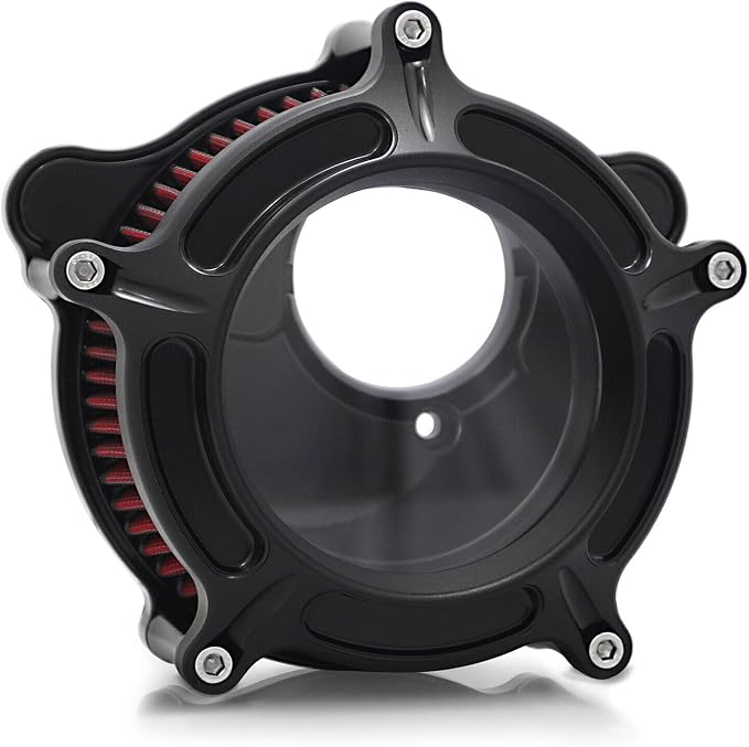 For harley davidson air cleaner filter sportster Touring street glide road king electra Dyna Softail motorcycle air intake (Black- red filter, D-For M8 Touring/Softail 2018-UP)