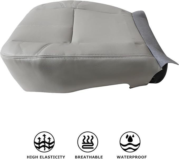 4PCS Driver & Passenger Side Bottom & Top Lean Back Seat Covers Gray Compatible with Chevy Tahoe Suburban Avalanche Silverado Yukon Sierra 2007 2008 2009 2010 2011 2012 2013 2014