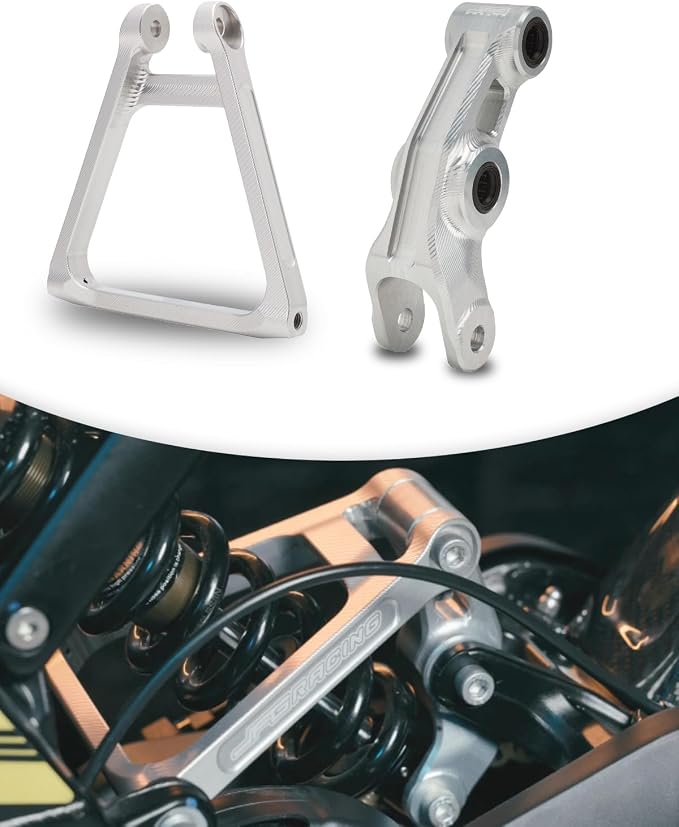 JFG RACING Sur Ron Shock Suspension Linkage & Triangle Link Kit Set for Sur Ron X X160 X260 Electric Dirt Bike, ICE SILVER