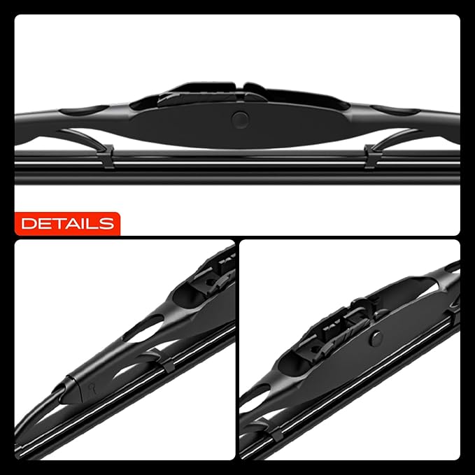 A-Premium 24"+20"+10" Windshield Wiper Blades Compatible with Chevrolet Traverse & Buick Enclave, 2018-2024 - Front Rear Wipers Blade Set for Hook/Hook Arm, with Wear Indicator & Towel (Pack of 3)
