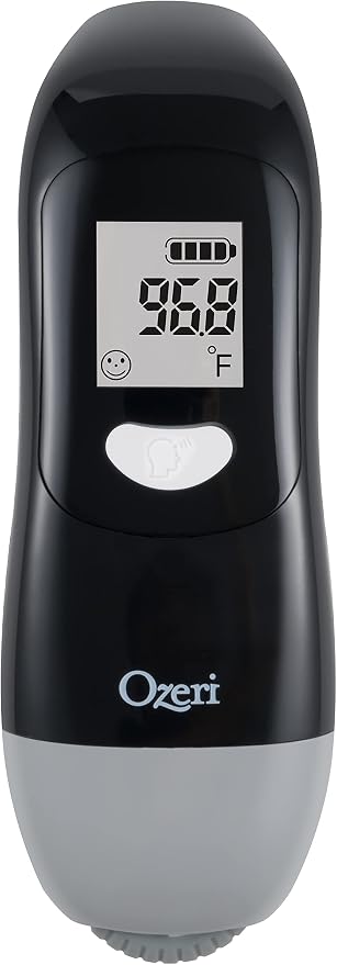 Ozeri Forehead Thermometer, ISO 80601-2-56 Medical-Grade with Silent Fever Alarm and Battery-Free Kinetic Activation