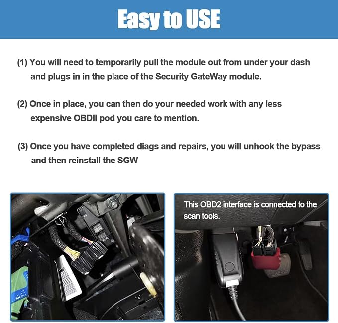 SGW Bypass Dongle 8 12 Pin, Fit for 2018+ FCA Vehicles Security Gateway Bypass Module, Compatible for RAM for Chrysler for JEEP for Dodge for Fiat for Alfa Romeo for Maserati for Lancia 2018 and Newer