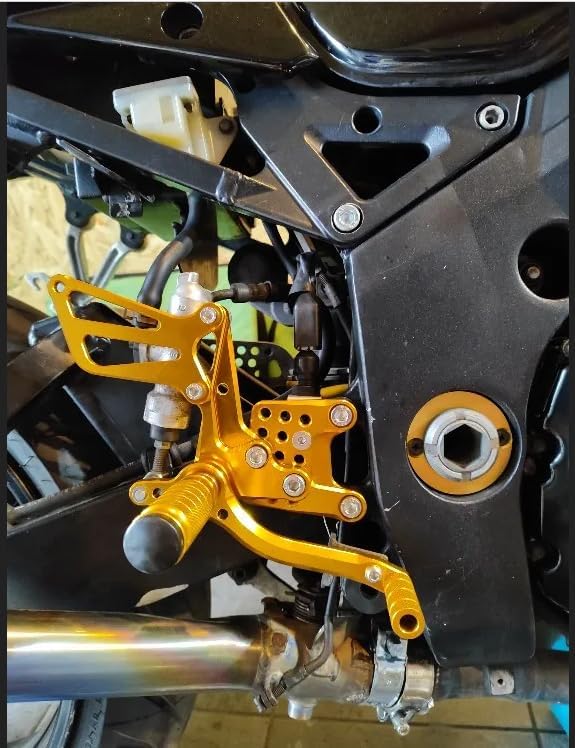 PROCNC Motorcycle Aluminum Rearsets Foot pegs Rear sets Footrest Fit for Suzuki GSXR1000 2000 2001 2002 2003 2004 GSXR750 1996-2005 SV650/SV650S SV1000/S 1998-2014 GSX600 2000-2005 (Gold)
