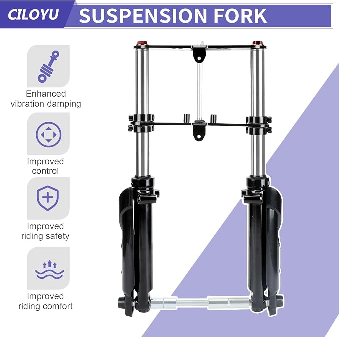 Mini Bike Front Forks Suspension Kit Compatible with Coleman CT100U Baja DB30 Monster Moto MMB80 MMB105 Motovox MBX10 MBX11 GMB100 TrailMaster Storm 200 Minibike Parts with 7/8 Handlebar Risers