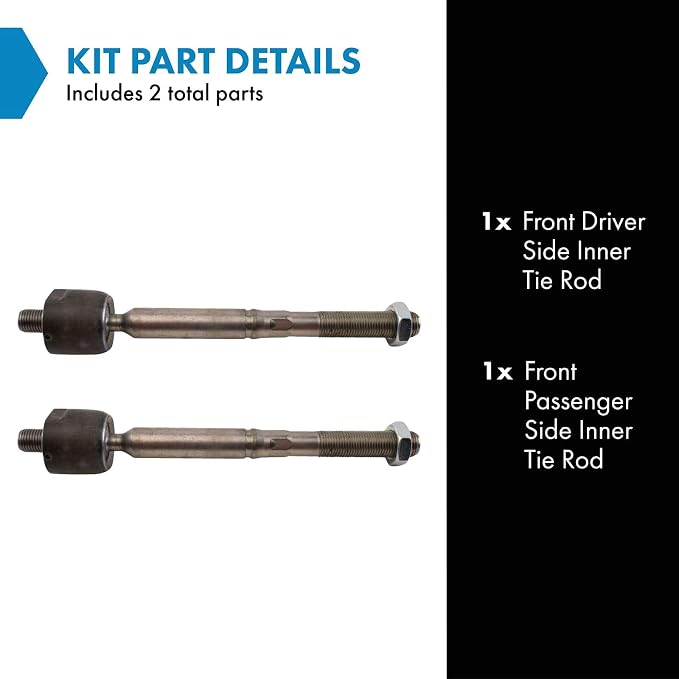 TRQ Front Inner Tie Rod Set 2 Piece Compatible with 2011-2014 Chrysler 300 11-17 Dodge Charger