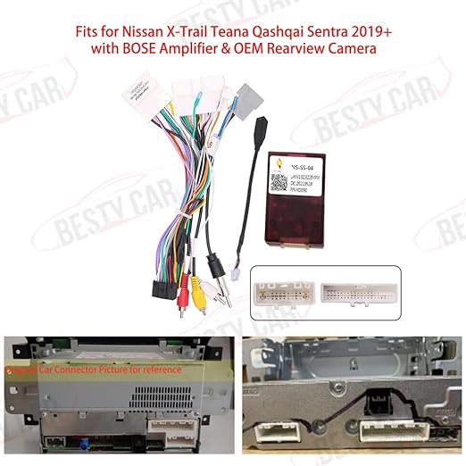 16pin Car Stereo Radio Power Retrofit Wiring Harness Cable Adapter fits for Nissan Qashqai X-Trail 2019 2020 2021