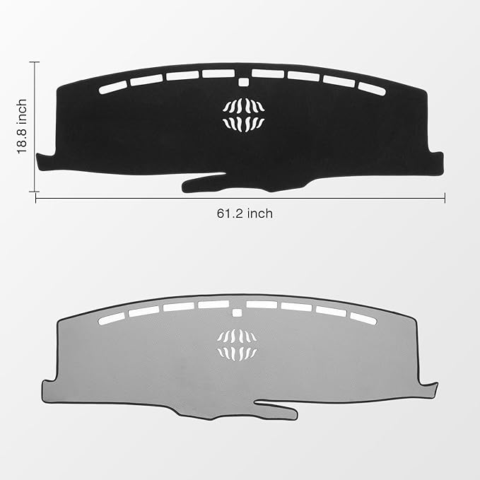 KUST Black Dash Cover for Ford Explorer 2020-2025 2026 (XLT, Limited, ST, Platinum) (2025:Active, ST-Line, ST, Platinum) Dashboard Cover Polyester Non-Slip Car Accessories for Explorer No Glare