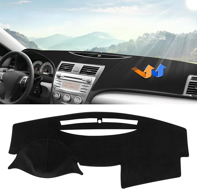 Autorder Dashboard Cover Mat for 2007-2011 Toyota Camry Accessories Dash Cover Upgrade Velvet Dash Mat Sunshade Glare UV Rays Protector