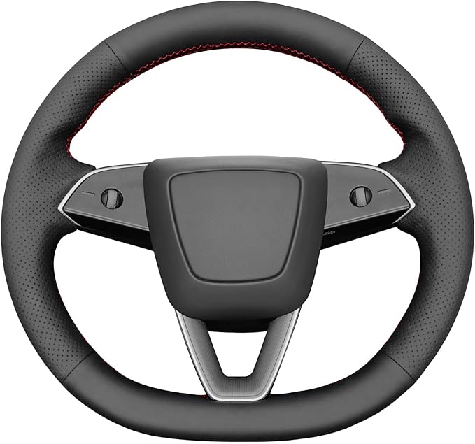 MEWANT Hand Stitching Steering Wheel Cover for Tesla Model 3 Highland 2025 Model Y Juniper DIY Steering Wheel Protector