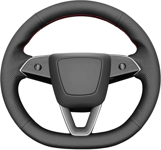 MEWANT DIY Stitching Steering Wheel Cover Wrap for Tesla Model 3 Highland 2023-2025/Model Y 2025 Highland for Tesla Model 3/Model Y Accessories