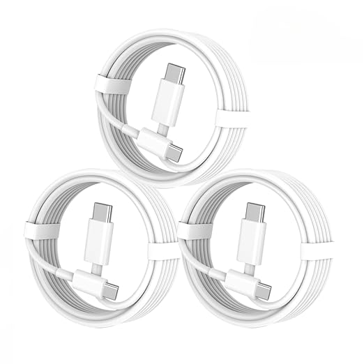 3Pcs/5Pcs 60W Dual USB C Fast Charging Cables,USB C to Type C Fast Charging Cables, Compatible with iPhone 17/16/15/15 Pro/15 Pro Max/15 Plus/iPad Pro/A5/MacBook/Samsung Galaxy S25/S24/S23 Ultra (3)