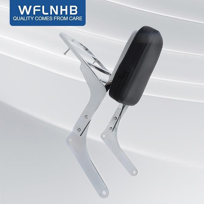 WFLNHB Passenger Backrest Sissy Bar Replacement for Honda CMX250CD 1986 | with Luggage Rack, Silver