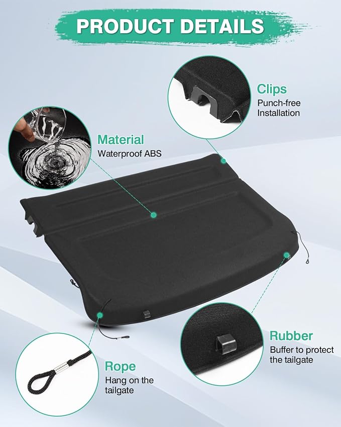 Powerty Cargo Cover for 2020-2025 2026 Mazda CX-30 CX30 Trunk Cover Trunk Shielding Shade for CX30 Accessories Luggage Cover No Gap(Can Withstand The Load)
