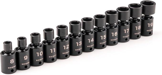 TEKTON 3/8 Inch Drive Universal Joint Impact Socket Set | SID97002