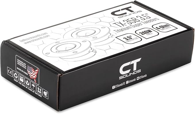 CT Sounds TX-35B 3.5” 480-Watt Titanium Super Tweeters, Pair