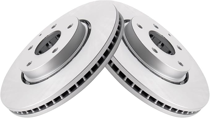 TRQ Front Brake Rotor Set G Coated Vented Compatible with 2016-2024 Mazda CX-5 2019-2021 Mazda 6