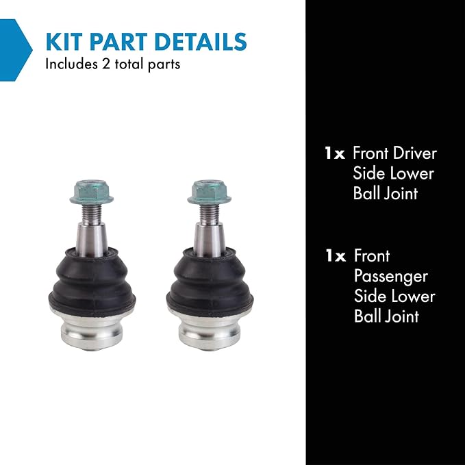 TRQ Front Lower Driver and Passenger Side Ball Joint Set Compatible with 2011-2018 Audi A8 Quattro 2013-2018 S8