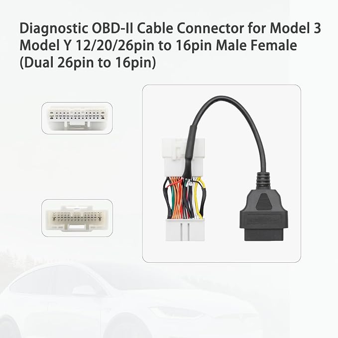 6 Pcs Diagnostic Cables Set for Tesla Model 3, Y, S, X, OBD2 Connector Work Scanner RJ45 USB LAN Diagnostic Tools Adapter for 1137658-00-C,1013230-00-A