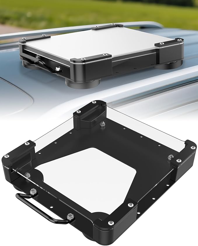 Starlink Mini Magnetic Roof Car Mount, Aluminum Frame with 3.5mm Acrylic Shield, Strong Magnetic Hold, Quick Install, Weatherproof, Hail & UV Resistant, Protective for RV,Camper Van, SUV, Boat – Black