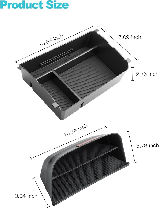 CDEFG 2Pcs for 2026 Hyundai Palisade Center Console Organizer Trays | for 2026 Hyundai Palisade Accessories, Middle Console & Armrest Storage Box, Only for 7-Seater Split Armrest